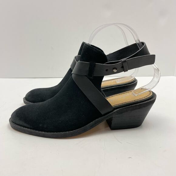 Splendid | Dasha NWOB Black Suede Leather Ankle Strap Booties - Picture 4 of 13